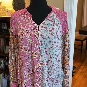 Boutique Medium Floral Patchwork Blouse